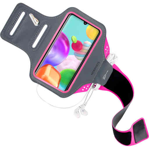 Casetastic Comfort Fit Sport Armband Samsung Galaxy A41 (2020) Neon Pink