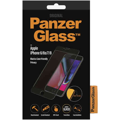 PanzerGlass Apple iPhone 6/6S/7/8/SE (2020/2022) Privacy Black Case Friendly Super+ Glass