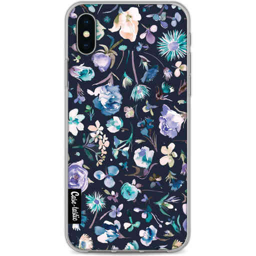 Casetastic Softcover Apple iPhone X / XS - Flowers Navy
