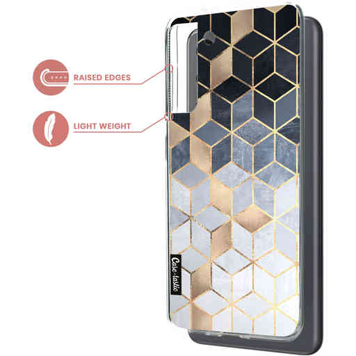 Casetastic Softcover Samsung Galaxy S21 - Soft Blue Gradient Cubes