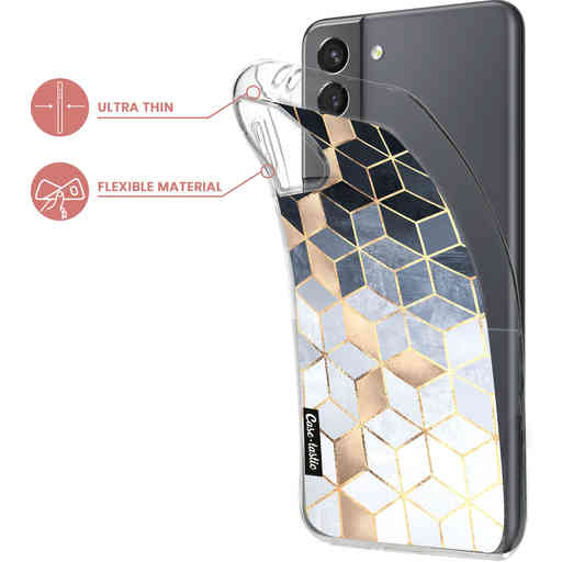 Casetastic Softcover Samsung Galaxy S21 - Soft Blue Gradient Cubes