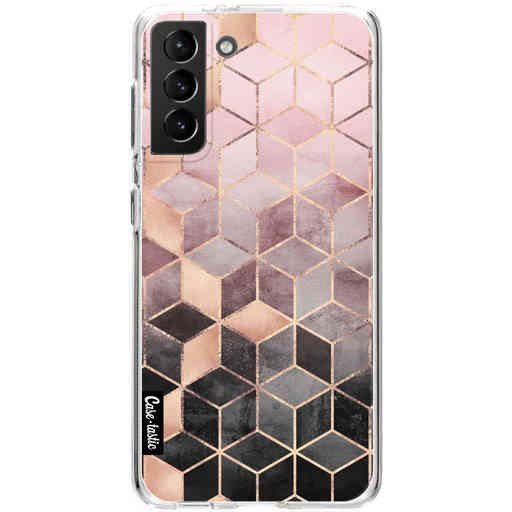Casetastic Softcover Samsung Galaxy S21 Plus - Soft Pink Gradient Cubes