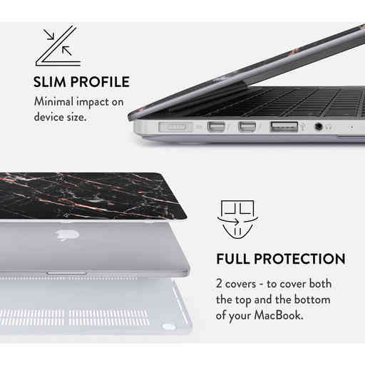 Burga Hard Case Apple Macbook Pro 13 inch (2020) Rose Gold Marble