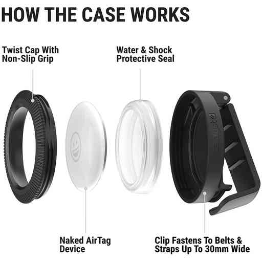 Catalyst Clip It Case for AirTag Stealth Black