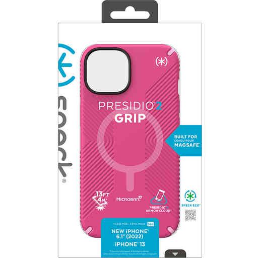 Speck Presidio2 Grip + MS Apple iPhone 14 Digital Pink -  with Microban