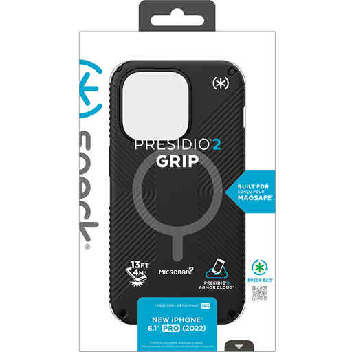 Speck Presidio2 Grip + MS Apple iPhone 14 Pro Black -  with Microban