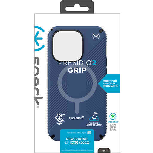 Speck Presidio2 Grip + MS Apple iPhone 14 Pro Coastal Blue -  with Microban