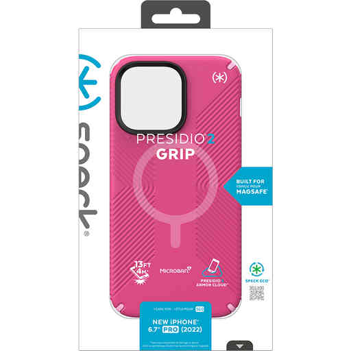 Speck Presidio2 Grip + MS Apple iPhone 14 Pro Max Digital Pink -  with Microban