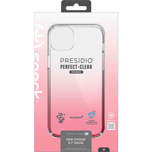 Speck Presidio Perfect Clear Ombre Apple iPhone 14 Plus/15 Plus Vintage Rose - with Microban