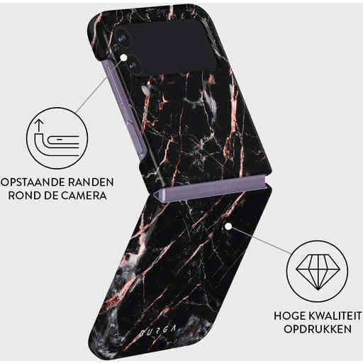 Burga Tough Case Samsung Galaxy Z Flip 4 - Rose Gold Marble