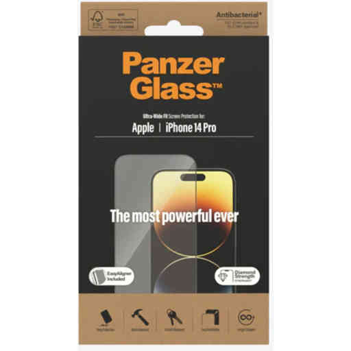 PanzerGlass Apple iPhone 14 Pro Black UWF Super+ Glass AB with EasyAligner