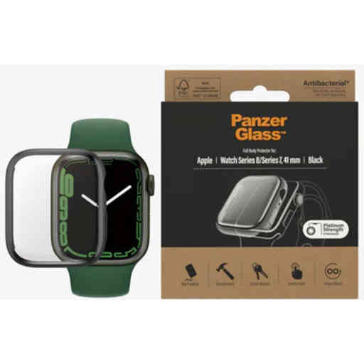 PanzerGlass Full Body Apple Watch 7 41 mm - Black - Anti-Bacterial