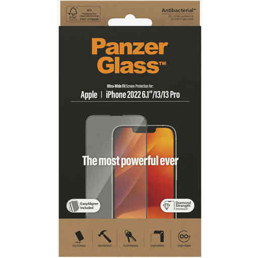 PanzerGlass Apple iPhone 14/13/13 Pro Black UWF Super+ Glass AB with EasyAligner