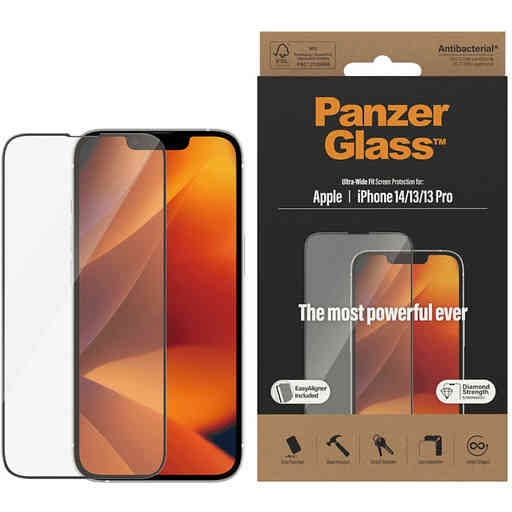 PanzerGlass Apple iPhone 14/13/13 Pro Black UWF Super+ Glass AB with EasyAligner