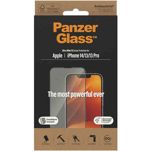 PanzerGlass Apple iPhone 14/13/13 Pro Black UWF Super+ Glass AB with EasyAligner