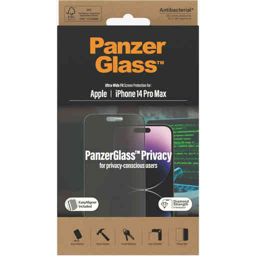 PanzerGlass Apple iPhone 14 Pro Max UWF Privacy Glass AB with EasyAligner