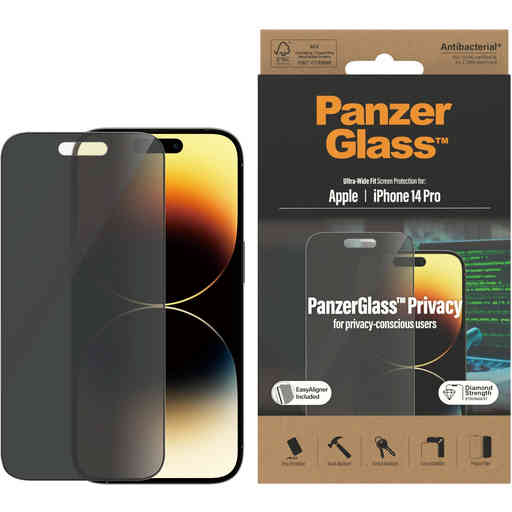 PanzerGlass Apple iPhone 14 Pro UWF Privacy Glass AB with EasyAligner