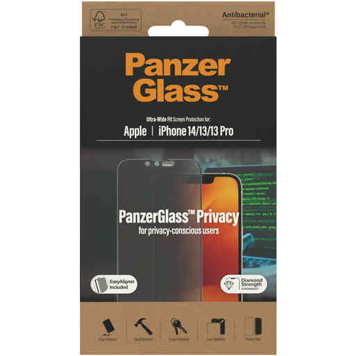 PanzerGlass Apple iPhone 14/13/13 Pro UWF Privacy Glass AB with EasyAligner