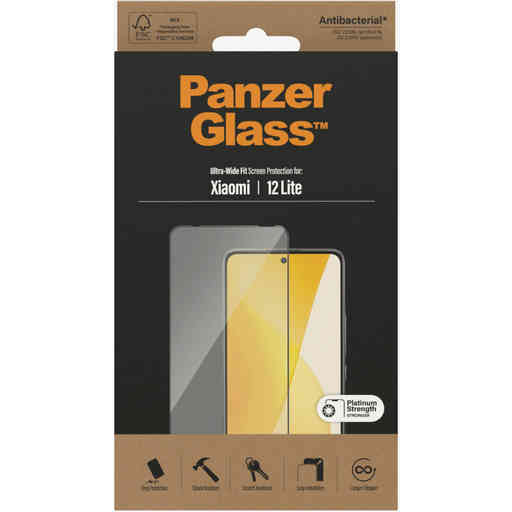 PanzerGlass Xiaomi 12 Lite UWF - Black - Anti-Bacterial