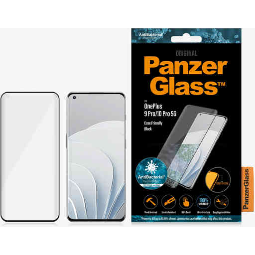 PanzerGlass OnePlus 9 Pro/10 Pro 5G - Black Case Friendly - Anti-Bacterial