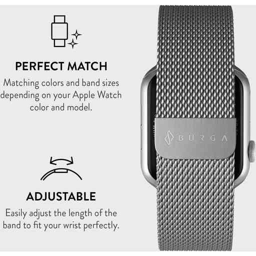 Burga Apple Watch Band Metal Mesh Silver 38mm / 40mm / 41mm