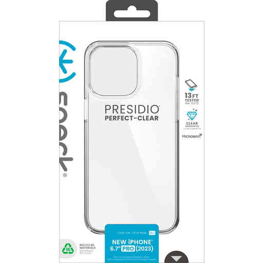 Speck Presidio Perfect Clear Apple iPhone 15 Pro Max Clear - with Microban