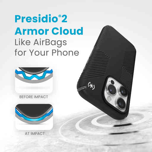 Speck Presidio2 Grip Apple iPhone 15 Pro Black  -  with Microban