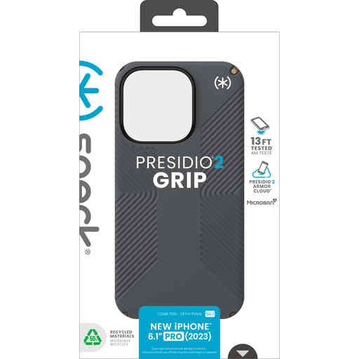 Speck Presidio2 Grip Apple iPhone 15 Pro Charcoal Grey -  with Microban