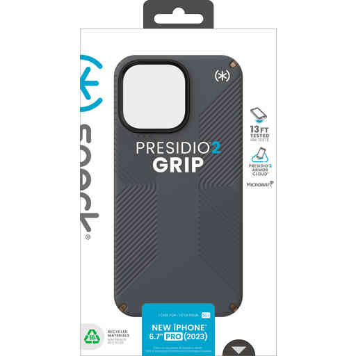 Speck Presidio2 Grip Apple iPhone 15 Pro Max Charcoal Grey -  with Microban