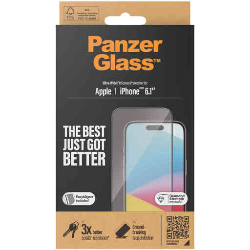 Panzerglass Apple iPhone 15 - Ultra-Wide Fit with EasyAligner