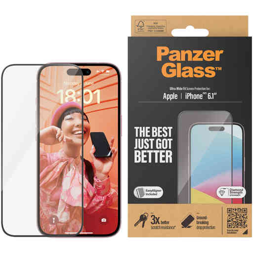 Panzerglass Apple iPhone 15 - Ultra-Wide Fit with EasyAligner