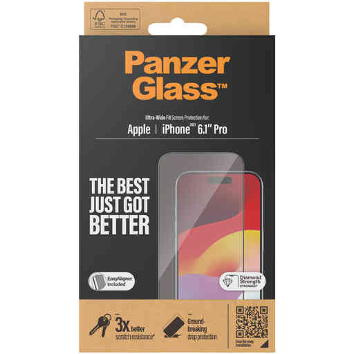 Panzerglass Apple iPhone 15 Pro - Ultra-Wide Fit with EasyAligner