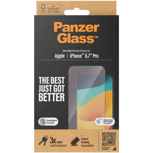 Panzerglass iPhone 15 Pro Max - Ultra-Wide Fit with EasyAligner