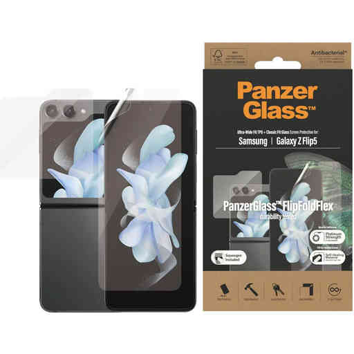 PanzerGlass Samsung Galaxy Z Flip5 - Ultra-Wide Fit TPU + Classic Fit Glass - AB