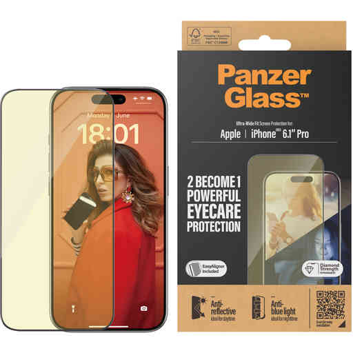 PanzerGlass Apple iPhone 15 Pro Eyecare Ultra-Wide-Fit