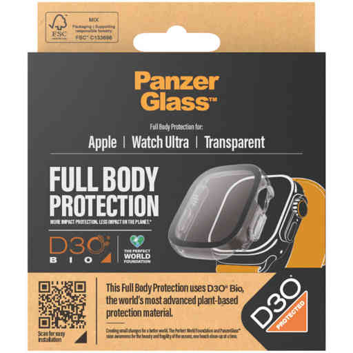 PanzerGlass Full Body Apple Watch Ultra 2/Ultra 49 mm - Clear with D3O