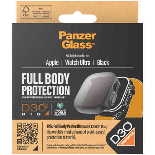 PanzerGlass Full Body Apple Watch Ultra 2023/2022 49 mm - Black D3O