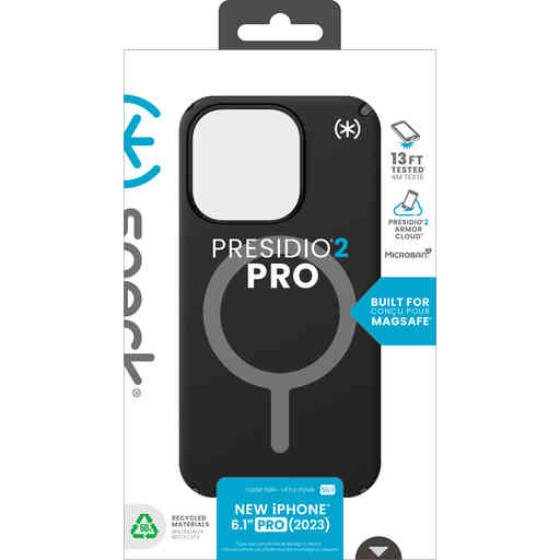 Speck Presidio2 Pro + MS Apple iPhone 15 Pro Black -  with Microban