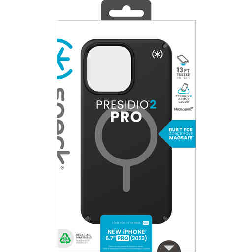 Speck Presidio2 Pro + MS Apple iPhone 15 Pro Max Black -  with Microban