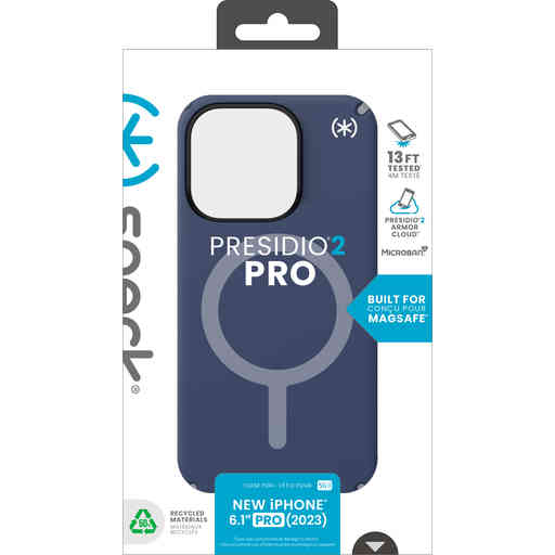 Speck Presidio2 Pro + MS Apple iPhone 15 Pro Coastal Blue -  with Microban
