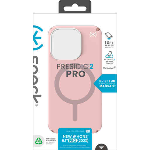Speck Presidio2 Pro + MS Apple iPhone 15 Pro Dahlia Pink -  with Microban