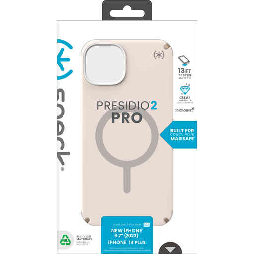 Speck Presidio2 Pro + MS Apple iPhone 15 Plus Bleached Bone -  with Microban