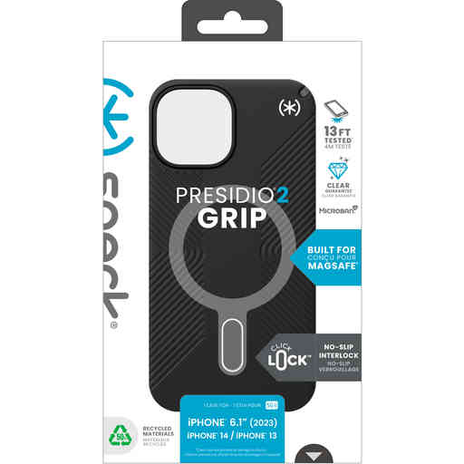 Speck Presidio2 Grip + ClickLock Apple iPhone 15 Black -  with Microban
