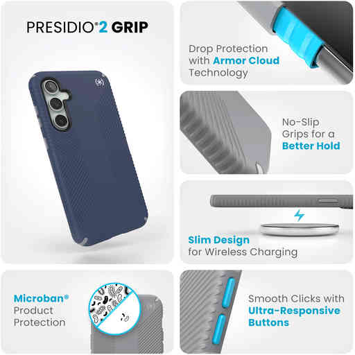 Speck Presidio2 Grip Samsung Galaxy S23 FE  Blue - with Microban