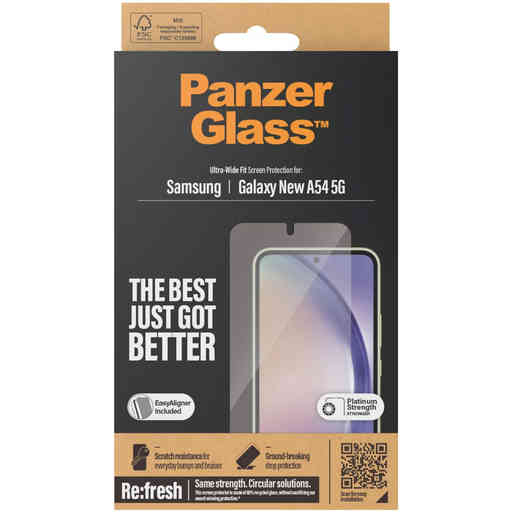 PanzerGlass Samsung Galaxy A55 5G Ultra-Wide Fit Refresh with EasyAligner