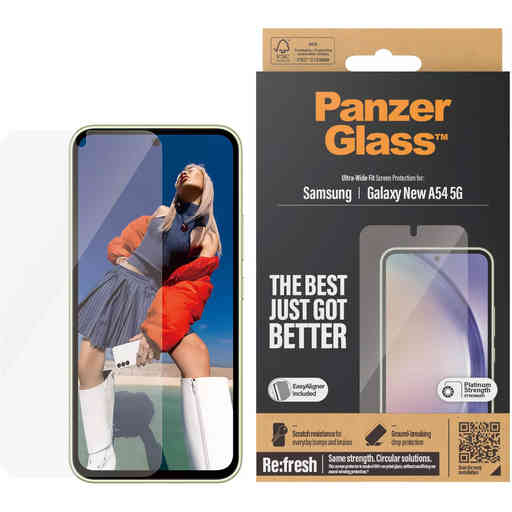 PanzerGlass Samsung Galaxy A55 5G Ultra-Wide Fit Refresh with EasyAligner