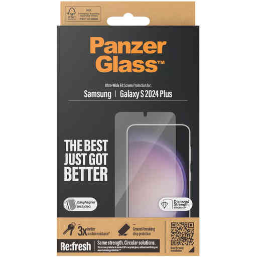 PanzerGlass Samsung Galaxy S24 Plus 5G Ultra-Wide Fit Refresh with EasyAligner