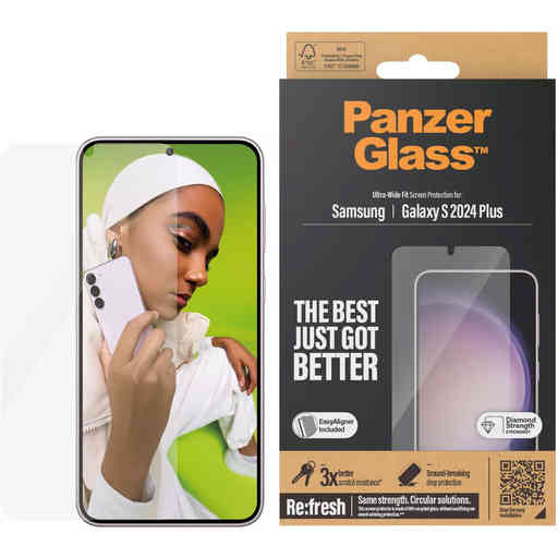 PanzerGlass Samsung Galaxy S24 Plus 5G Ultra-Wide Fit Refresh with EasyAligner