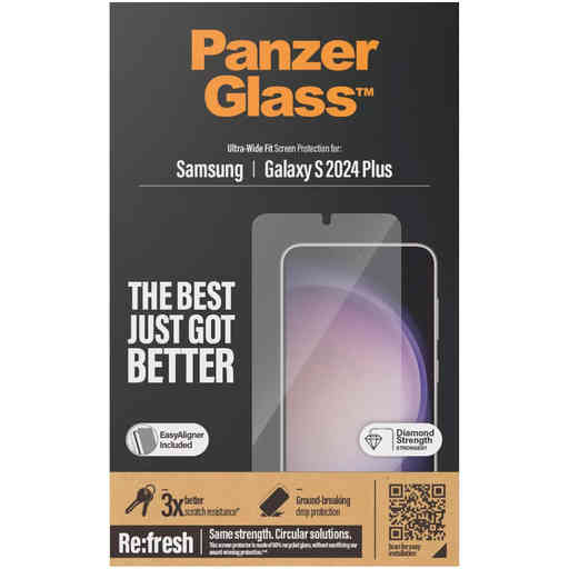 PanzerGlass Samsung Galaxy S24 Plus 5G Ultra-Wide Fit Refresh with EasyAligner