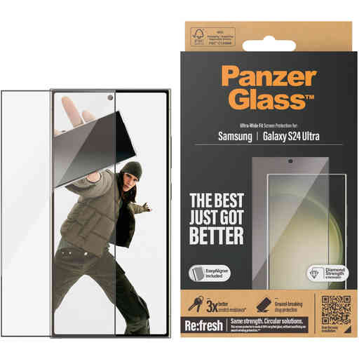 PanzerGlass Samsung Galaxy S24 Ultra 5G Ultra-Wide Fit Refresh with EasyAligner